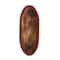 Hello Honey® 19.75" Hand-Carved Mango Wood Oval Tray with Red Enameled Edge